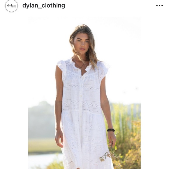 DYLAN White Floral Embroidered Dress - Picture 16 of 17